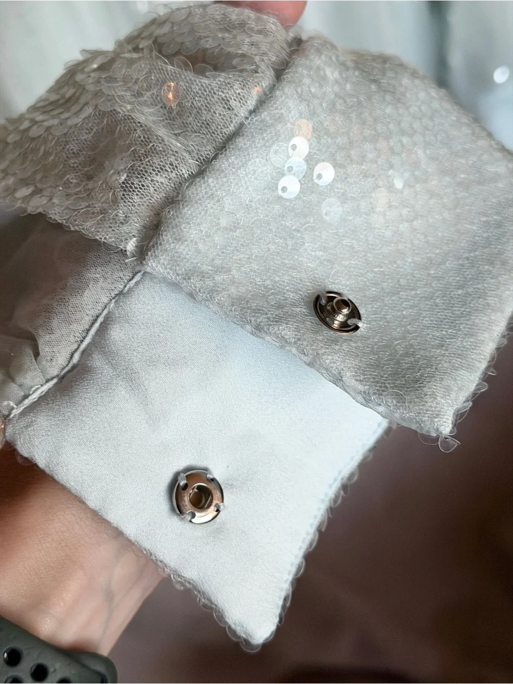 Sequin-Embellished Light Blue long Shirt - Picture 3 of 7